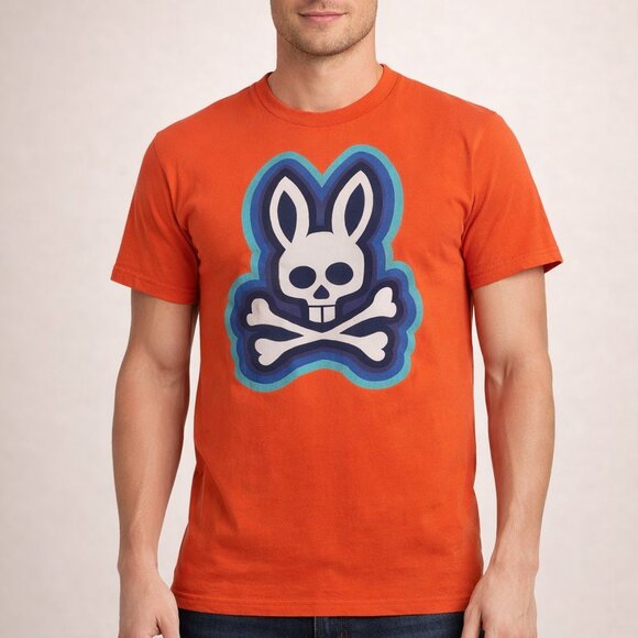 Psycho Bunny Other - Psycho Bunny Hurell Graphic Tee Shirt Mens 4(S) Orange Short Sleeve Pima Cotton